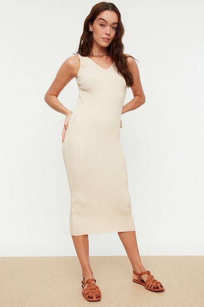 Trendyol Collection Stone Strap V-Neck Knitwear Dress TWOSS21EL0238