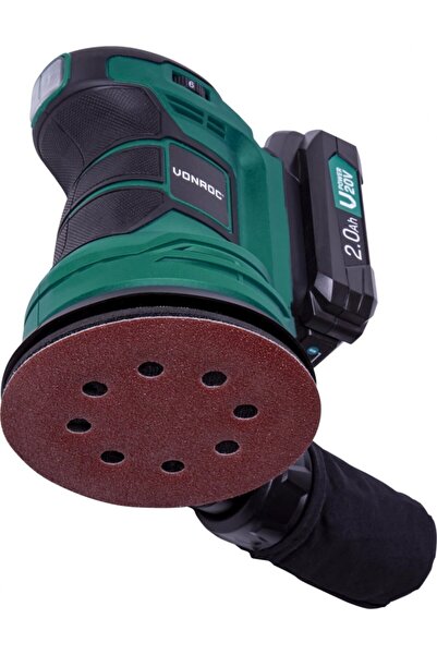 VONROC Eksantrik Zımpara – Vpower 20v - Dahil. 2.0ah Akü  Şarj Cihazı - Ø125mm