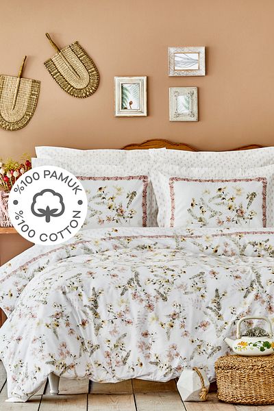 Karaca Home Set cuvertură de pilota dublă Calantha Salmon 100% bumbac