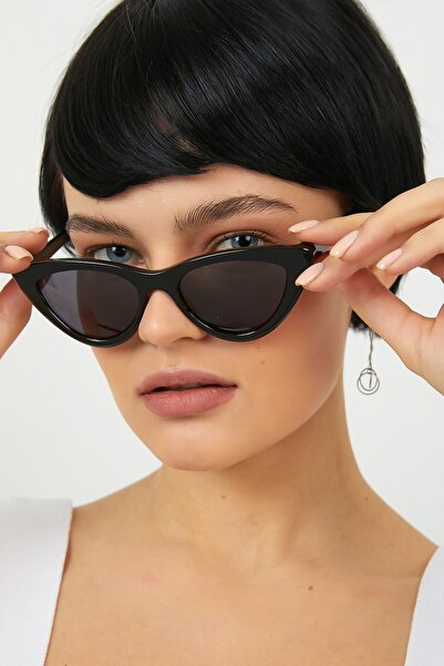 ModaLand Retro Üçgen Siyah Cat Eye Kadın Güneş Gözlüğü