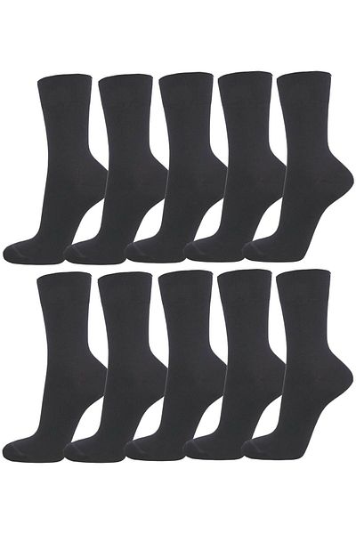 Meguca Socks Unisex Classic Cotton Socks Economical Pack of 10 Smoked