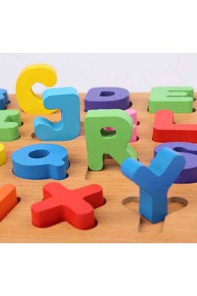 Wooden Toys حروف إنجليزية خشبية ثلاثية الأبعاد