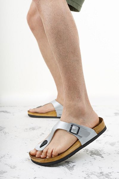 Riccon Unisex Silver Skin Slippers0012035