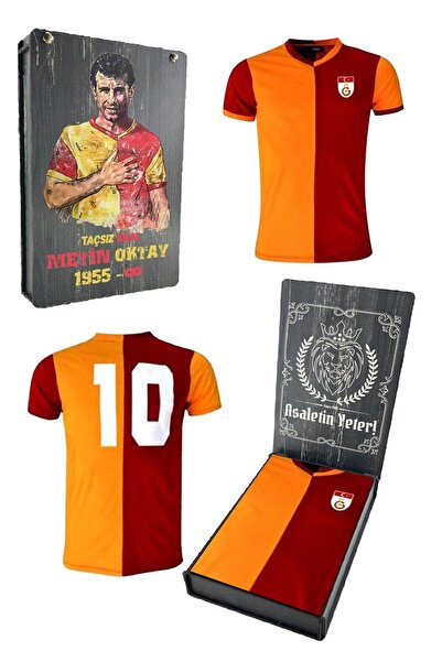 Galatasaray Orijinal Metin Oktay T-shirt Özel Tasarım Metin Oktay Baskılı Hediyelik Ahşap Kutulu