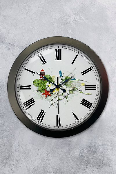 Kasva Concept Gift 36 cm Black Metal Decorative Wall Clock