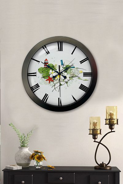 Kasva Concept Gift 36 cm Black Metal Decorative Wall Clock