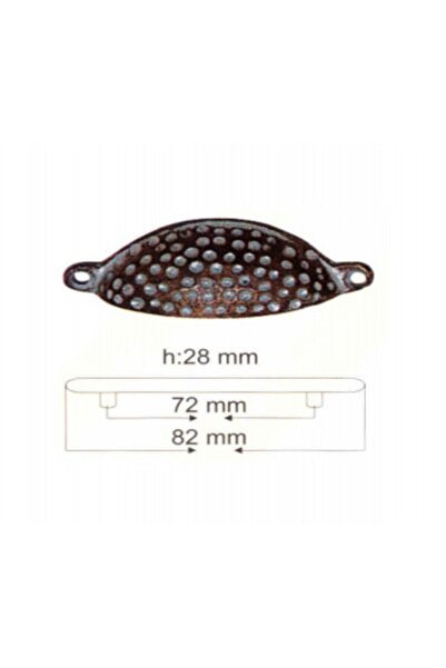 ARON (2 Adet) C10 Antik Bronz Eskitme Oksit Pirinç Kulp Mobilya Dolap Kapak Kulp Üstten Vidalanır 72mm