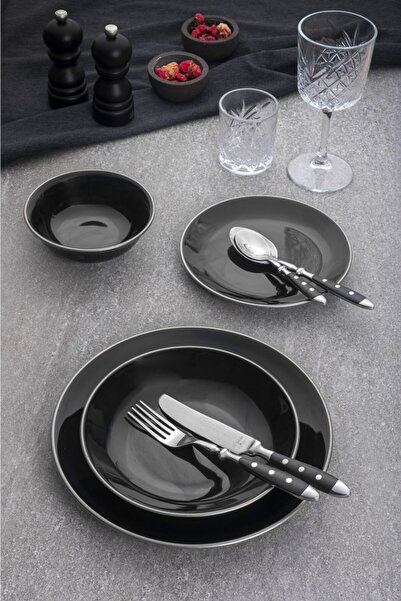 Aryıldız Black-silver 24 Parça Yemek Takımı