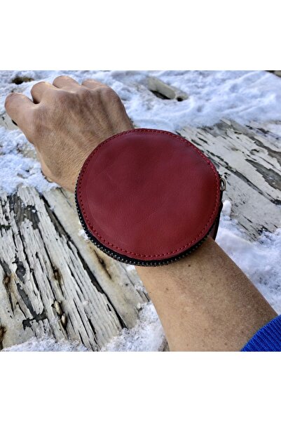 AGG TASARIM Red Leather Wrist Bag