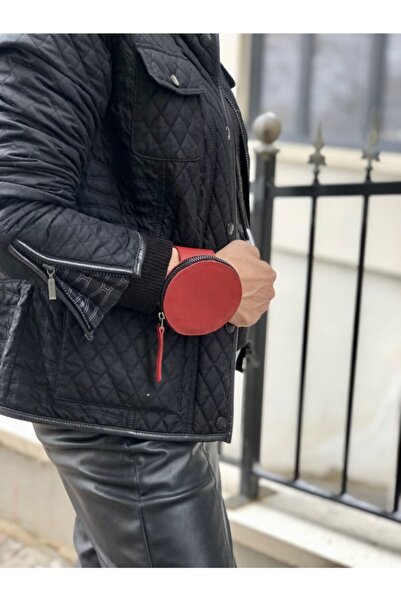AGG TASARIM Red Leather Wrist Bag