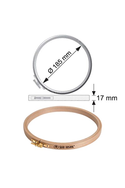 Şirin Kasnak Vidalı Yuvarlak Ahşap Nakış Kasnakları - Çap 18,5 Cm - Kalınlık ...