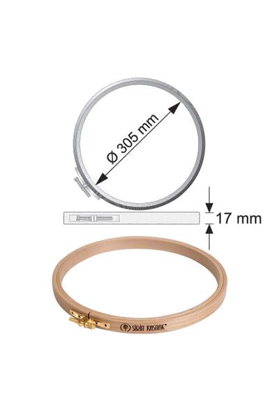 Şirin Kasnak Στρογγυλές Ξύλινες Τροχαλίες Κεντήματος με Βίδες - Διάμετρος 30,...