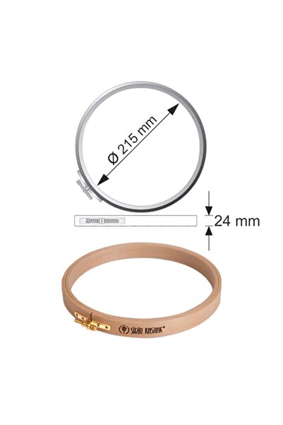 Şirin Kasnak Στρογγυλές Ξύλινες Τροχαλίες Κεντήματος με Βίδες - Διάμετρος 21,...