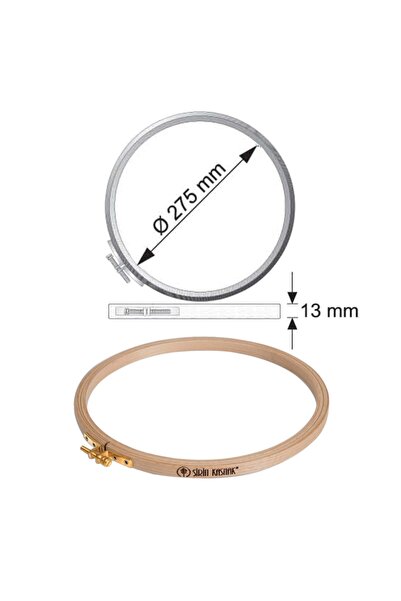 Şirin Kasnak Кръгли дървени пръстени за бродерия с винт - Диаметър 27,5 cm - ...