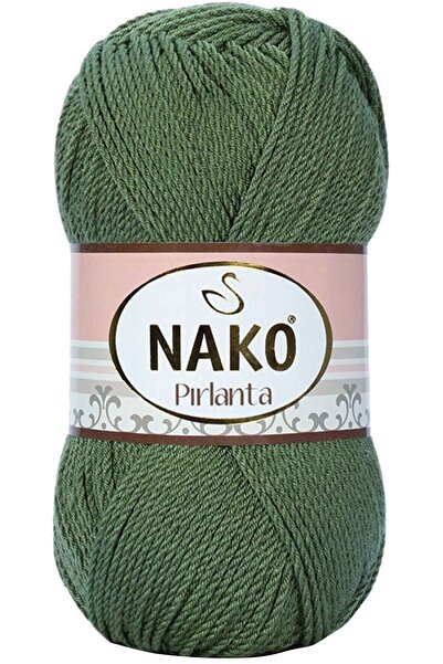 Genel Markalar Pırlanta Amigurumi El Örgü Ipi Yünü Haki Yeşil 11253