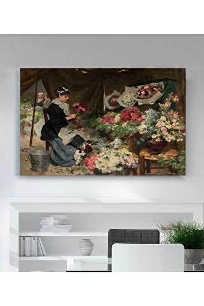 StellaStore Victor Gabriel Gilbert Buket Hazırlayan Çiçekçi Kanvas Tablo