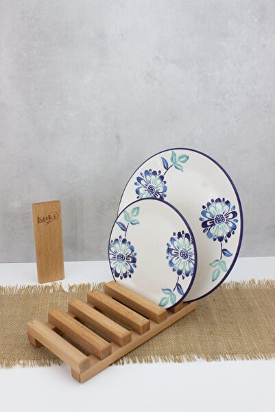 KukiWood Ahşap 6'lı Tabaklık & Ahşap Mutfak Düzenleyicisi - Cheri1