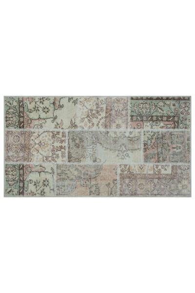 Apex El Dokuması Patchwork Vintage Yün-pamuk Bej Halı 26175 080 X 150 Cm