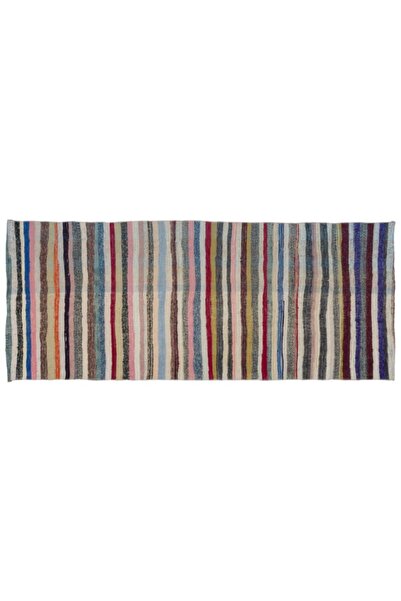 Apex El Dokuması Vintage Yün-pamuk Çizgili Çaput Halı 32490 127x311 cm