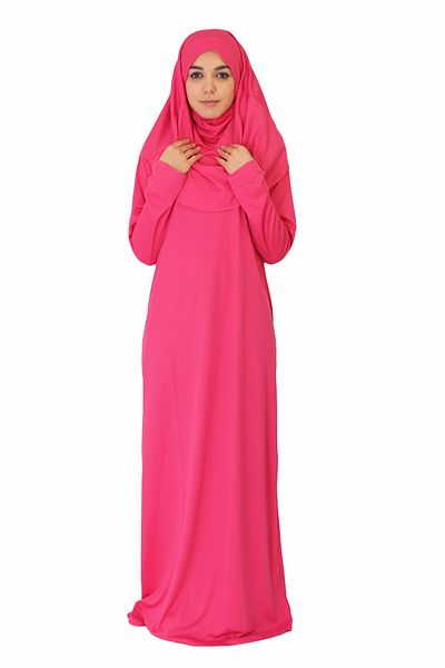 ZEHRANAZ NAMAZ ELBİSESİ Light Fuchsia Non-Zipper Prayer Dress