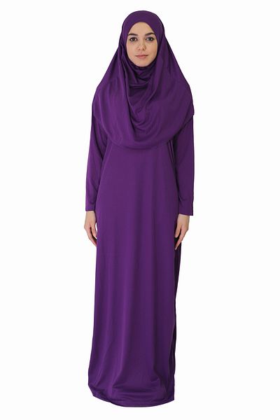 ZEHRANAZ NAMAZ ELBİSESİ Light Violet Purple Non-Zipper Prayer Dress