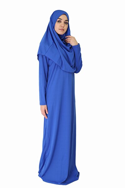 ZEHRANAZ NAMAZ ELBİSESİ Φόρεμα προσευχής Saks Blue χωρίς φερμουάρ