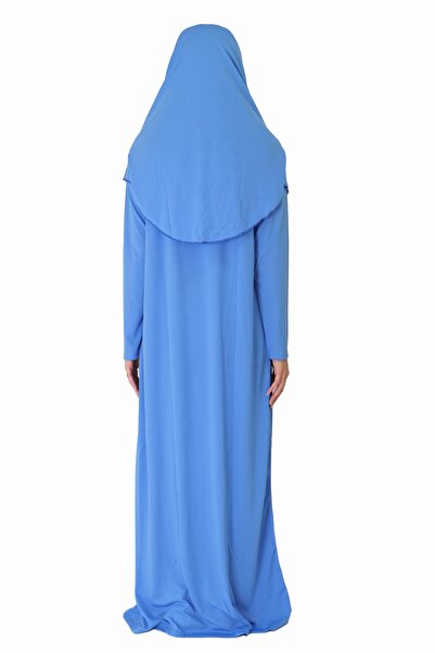 ZEHRANAZ NAMAZ ELBİSESİ Ανοιχτό ουρανό μπλε φόρεμα προσευχής χωρίς φερμουάρ