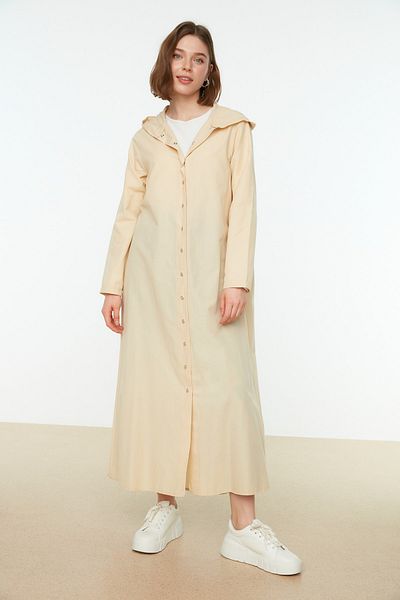 Trendyol Modest Cap & Abaya - Beige - Basic