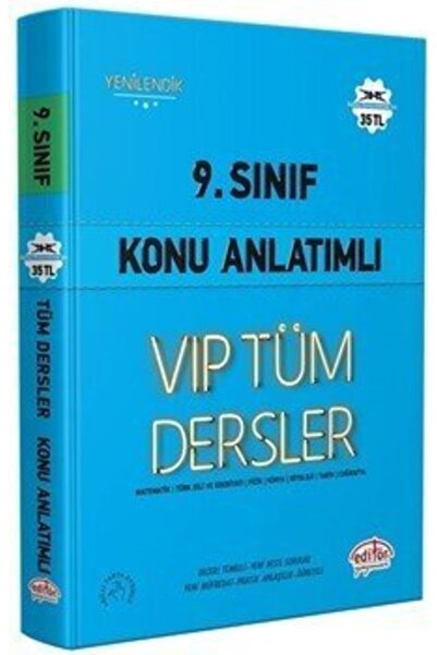 Editör Yayınevi 9.sınıf Vip Tüm Dersler Konu Anlatımlı Mavi Kitap Editör Yayı...