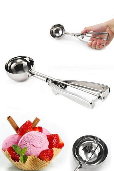 AKCAKESE Palanmaz Steel Non-Stick Large Ice Cream & Cookie Spoon