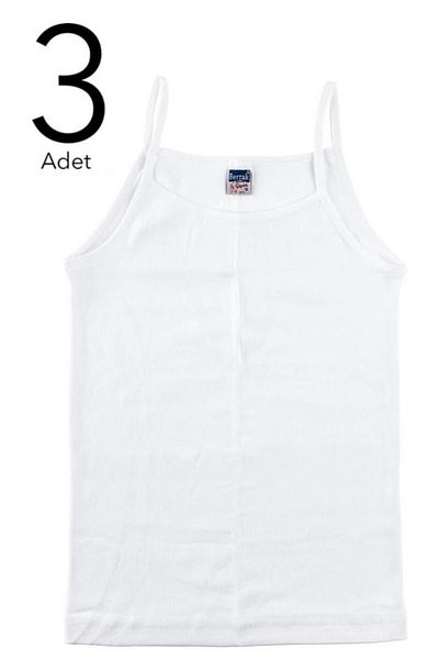 Berrak Girl's White 3-Pack Rope Strap Undershirt ELF568BER2520CCM3
