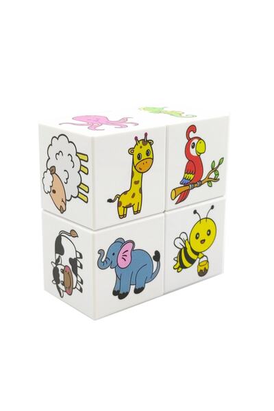 KÜPSS حديقة حيوانات صغيرة - 4 مكعبات مغناطيسية، 24 حيوانًا لطيفًا