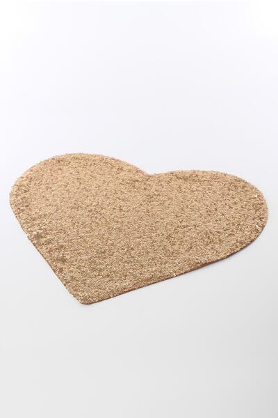 ByUtku 2'li Pullu Payetli Kalp Amerikan Servis - Altın