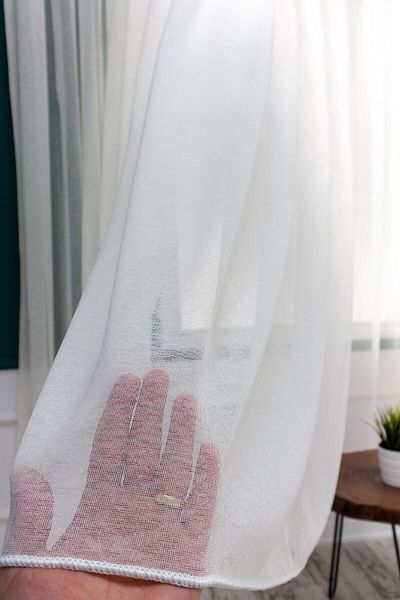 Brillant Tulle Curtain Gramage Natural Linen Cream 1 to 2 Sparse Pleats