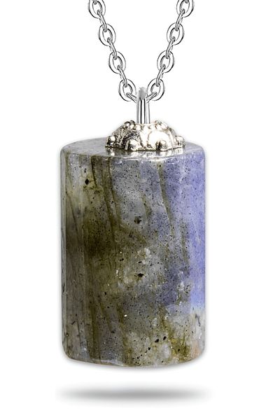 Tesbih Atölyesi Certified High Quality Faceted Natural Labradorite Stone Necklace