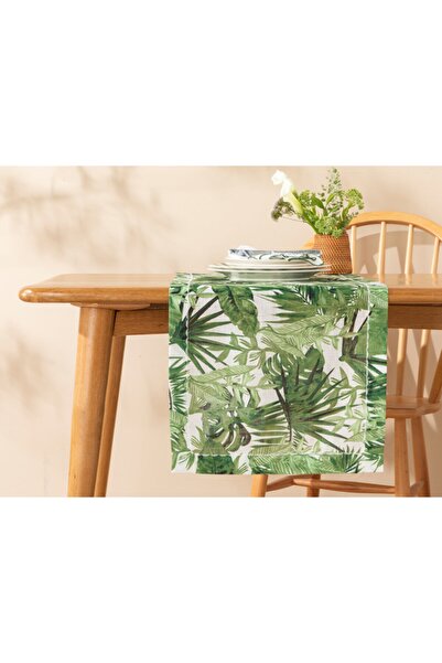 English Home Arzu Sabancı Tropical Runner 40x150 Cm Alb - Verde