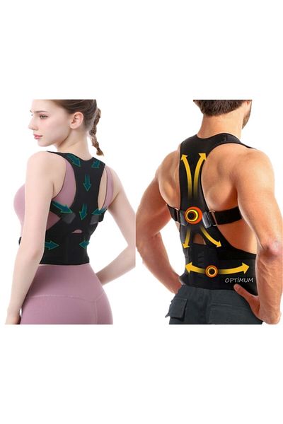 Ankaflex Unisex Black Medical Corset Orthopedic Anti-Hunchback Back Upright Posture Corset