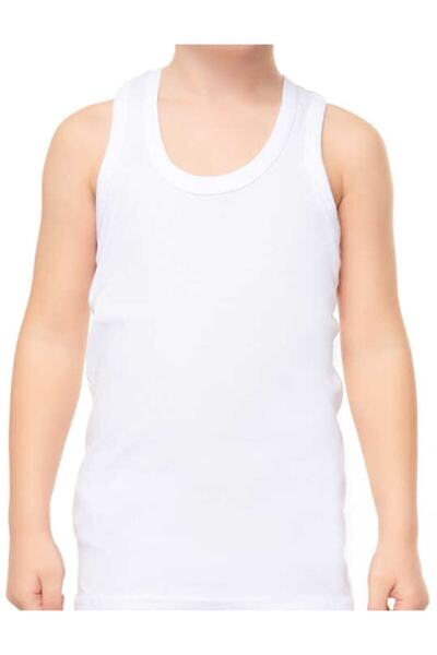 MEBA 6-Piece White Combed Cotton Undershirt Set for Boy - Thick Strap