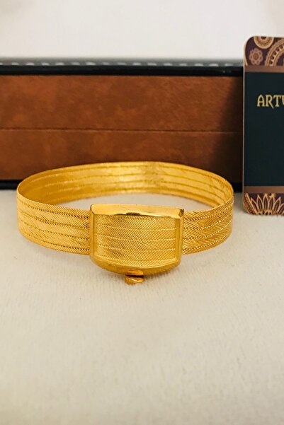 Artuklu Telkari 925 Ayar Gümüş 22k Altın Kaplama Trabzon Hasırı 5 Sıra El Işi...