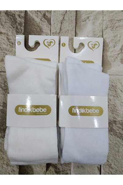 Genel Markalar Yenidoğan Külotlu Bebe Çorabı Beyaz-krem 2'li Set