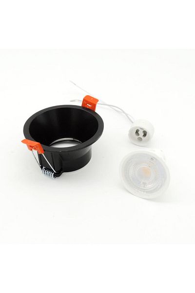 Sunlight وحدة إضاءة LED سوداء مجوفة من Pliton Casting مع لمبة بيضاء Gu10
