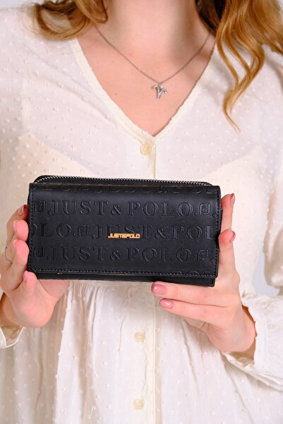 Just Polo محفظة نسائية منقوشة بسحاب وسحاب Mds1003