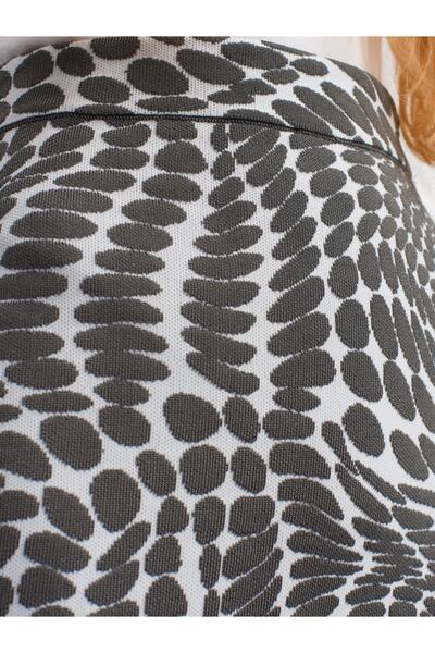 Dilvin 1308 Patterned Short Knitwear Skirt - smoked