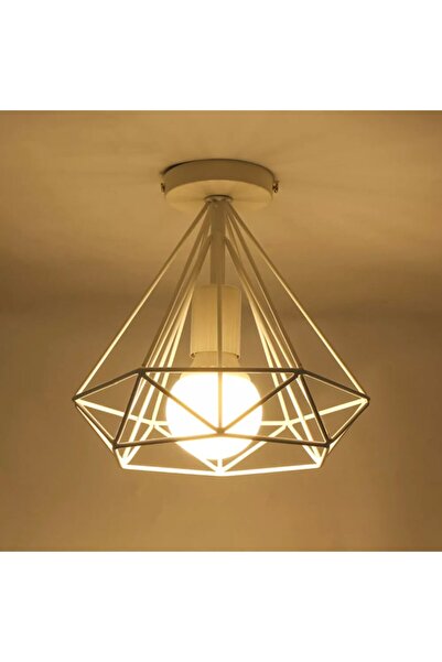 LİVORA LIGHTING Prizma Beyaz Rustik Tekli Avize