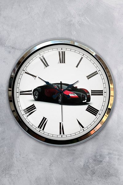 Kasva Concept Gift 40 cm Chrome Metal Bugatti Wall Clock