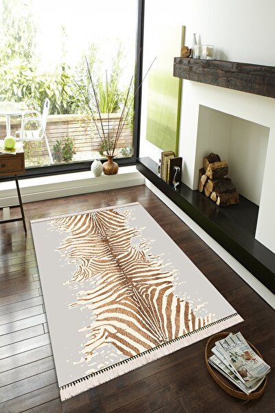 Modern home Zebra Desen Dijital Baskı Salon Halısı Yıkanabilir Kaymaz Taban H...