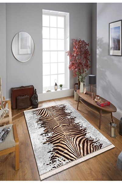 Modern home Zebra Desen Dijital Baskı Salon Halısı Yıkanabilir Kaymaz Taban H...