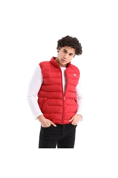 raru Men's Puffer Vest Both Red