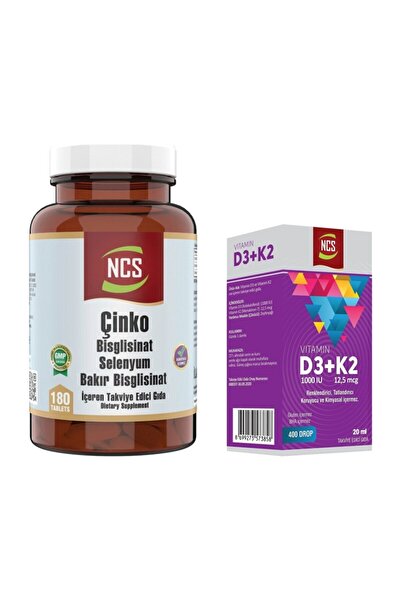 NCS Çinko Selenyum Bakır 180 Tablet & Vitamin D3 K2 Damla