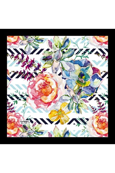 Fular Marketi باندانا منقوشة بحرير كالانشو مقاس 60*60 سم